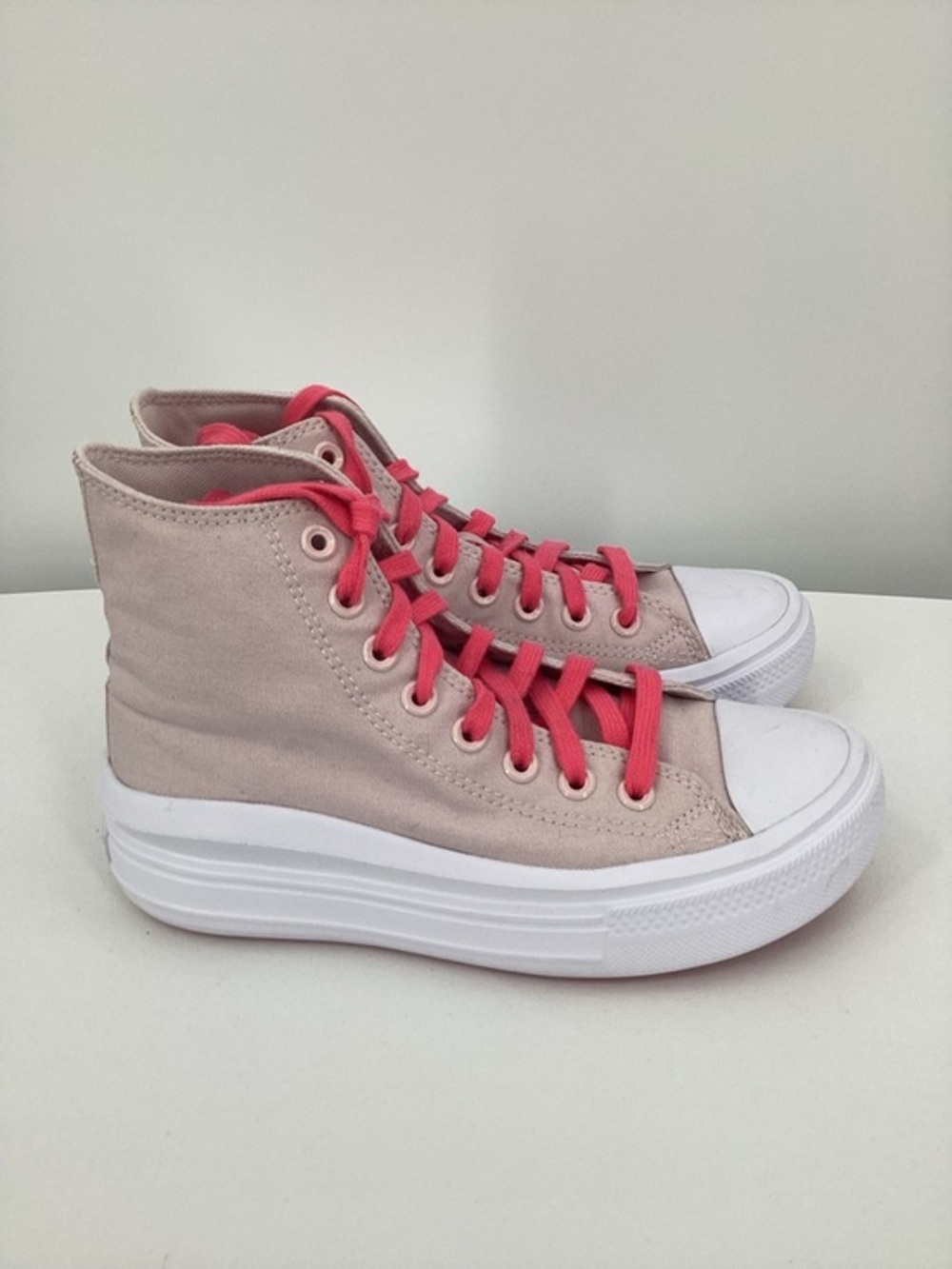 Converse Chuck Taylor All Star Move High-Top Sneakers in “Barely Rose “ Pink